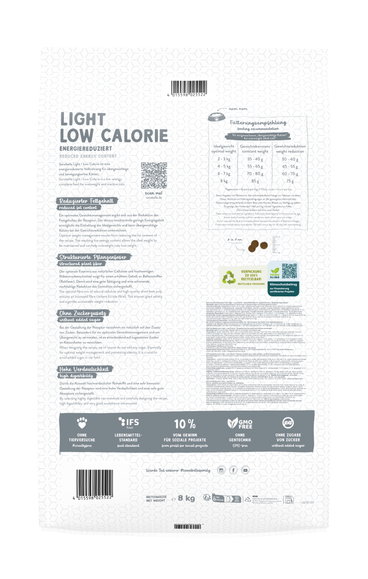 Sanabelle Katzen-Trockenfutter Light Low Calorie